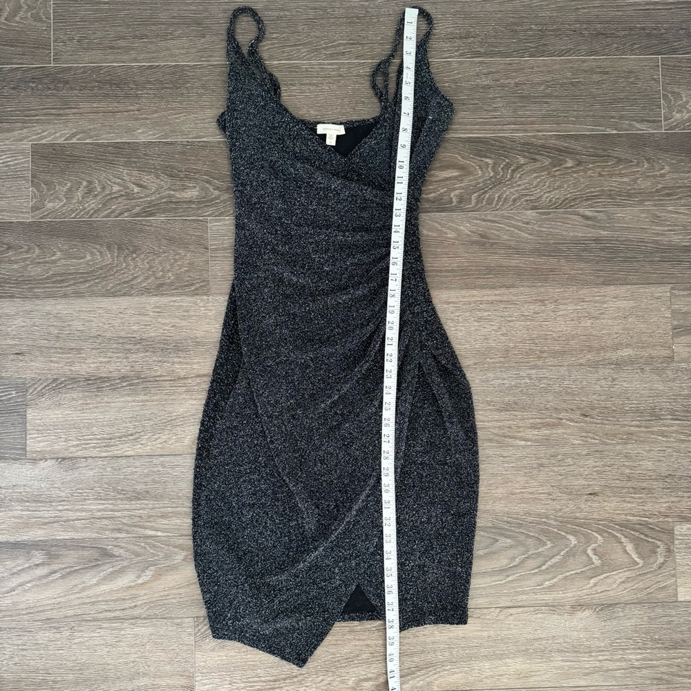 Silence + Noise Shimmer Midi Dress | Medium | Ruched Bodycon Party Dress - Picture 8 of 11